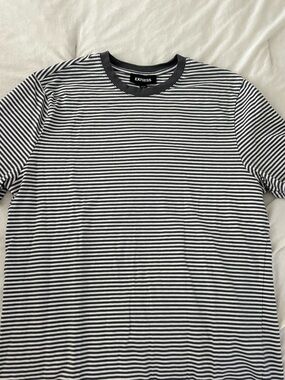 Express Black & White Striped Short Sleeve Tee